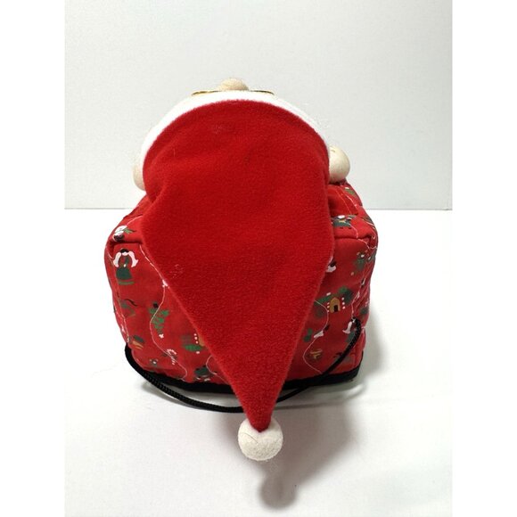 Vintage Avon Fabric Christmas Santa Tissue Box Cover Santa Claus Red Black Suit - Picture 4 of 6